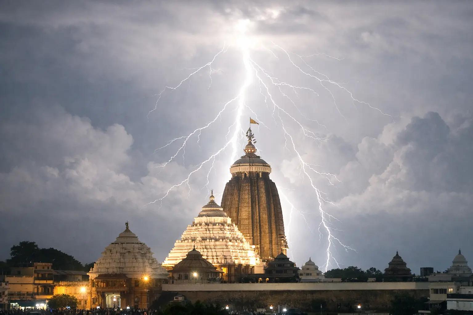 Stunning video of lighting at Jagannath puri got viral, referred as: 'AS IF HEAVENS HAVE LIT UP'