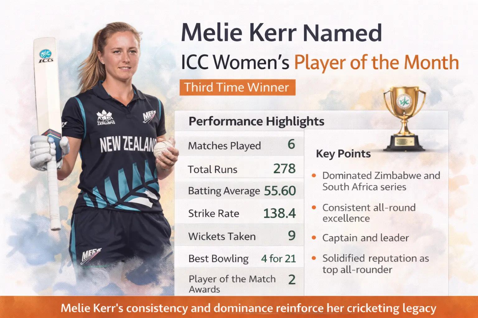 Melie Kerr Dominates Global Cricket Again as Consistency Turns Excellence Into Legacy
