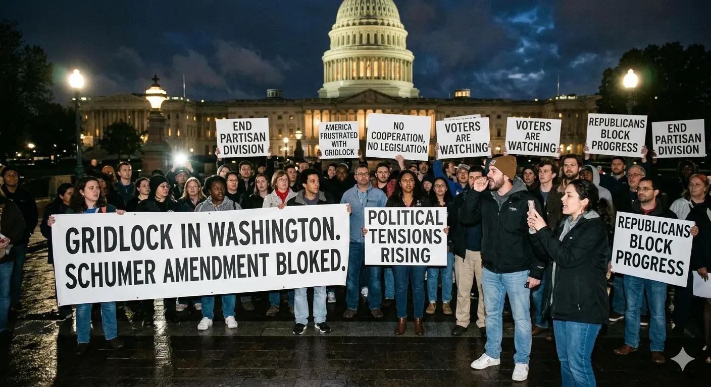 Political Tensions Rise After Republicans Block Schumer Amendment