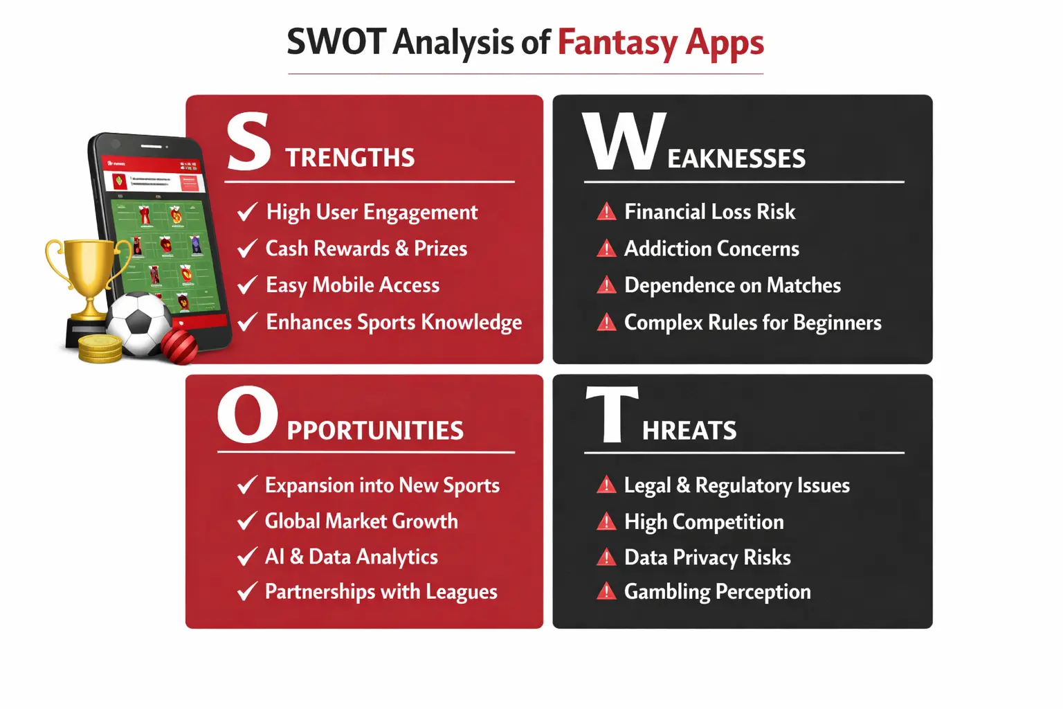 SWOT Analysis of Fantasy Apps: Growth, Challenges, and Future Potential