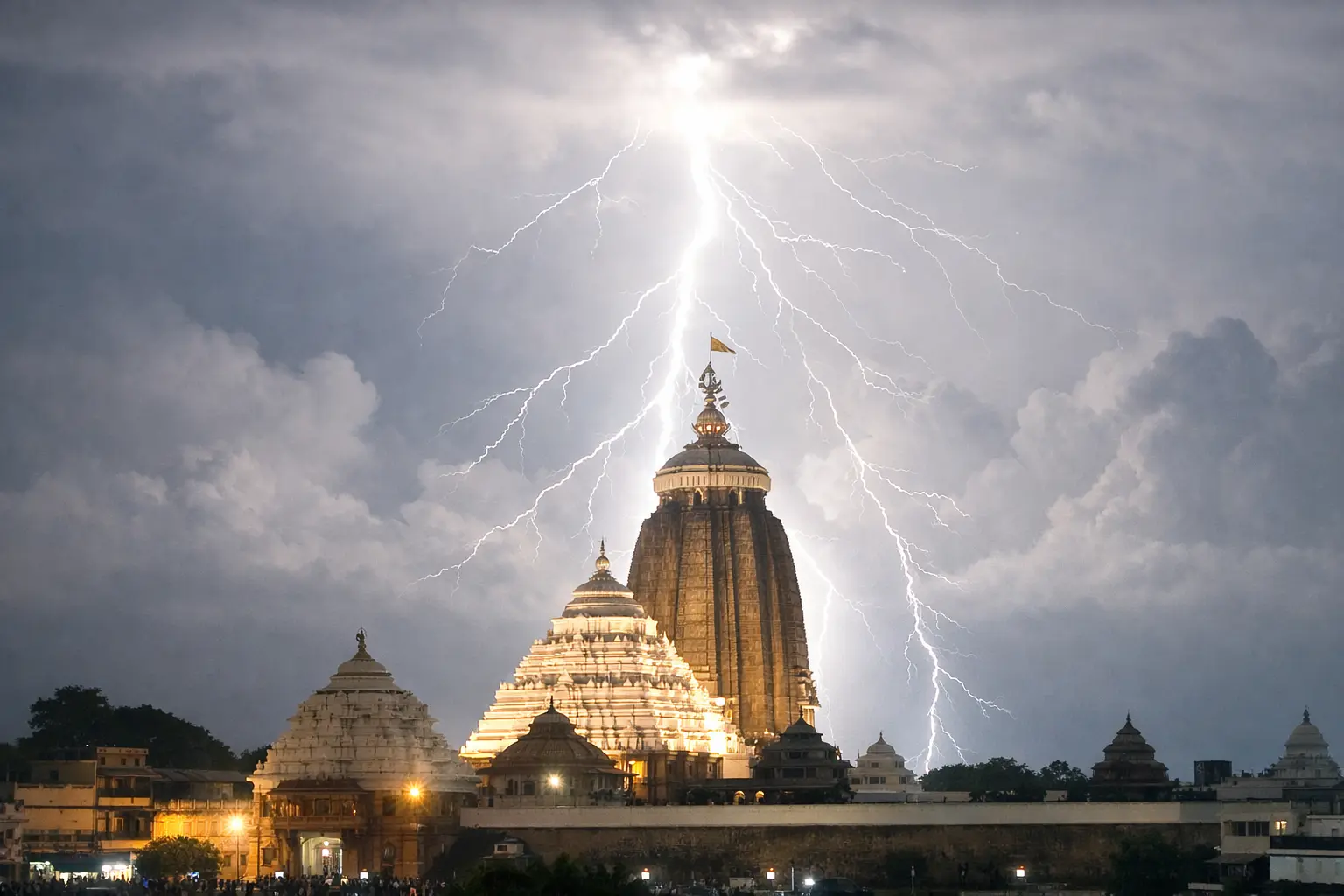 Stunning video of lighting at Jagannath puri got viral, referred as: 'AS IF HEAVENS HAVE LIT UP'