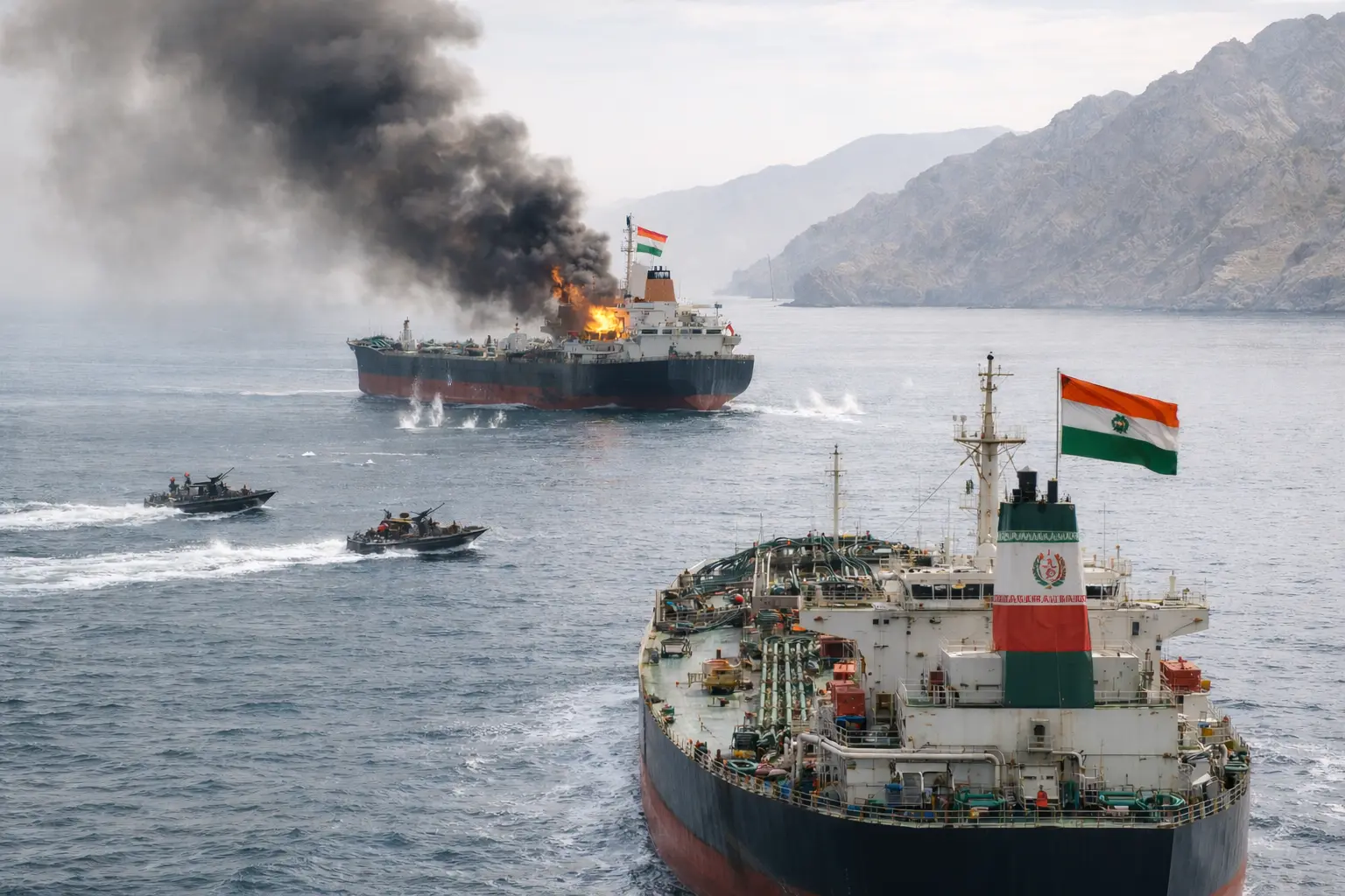Iran attacks Indian ships carrying over 2 million barrels of Oil and shuts down Strait of Hormuz