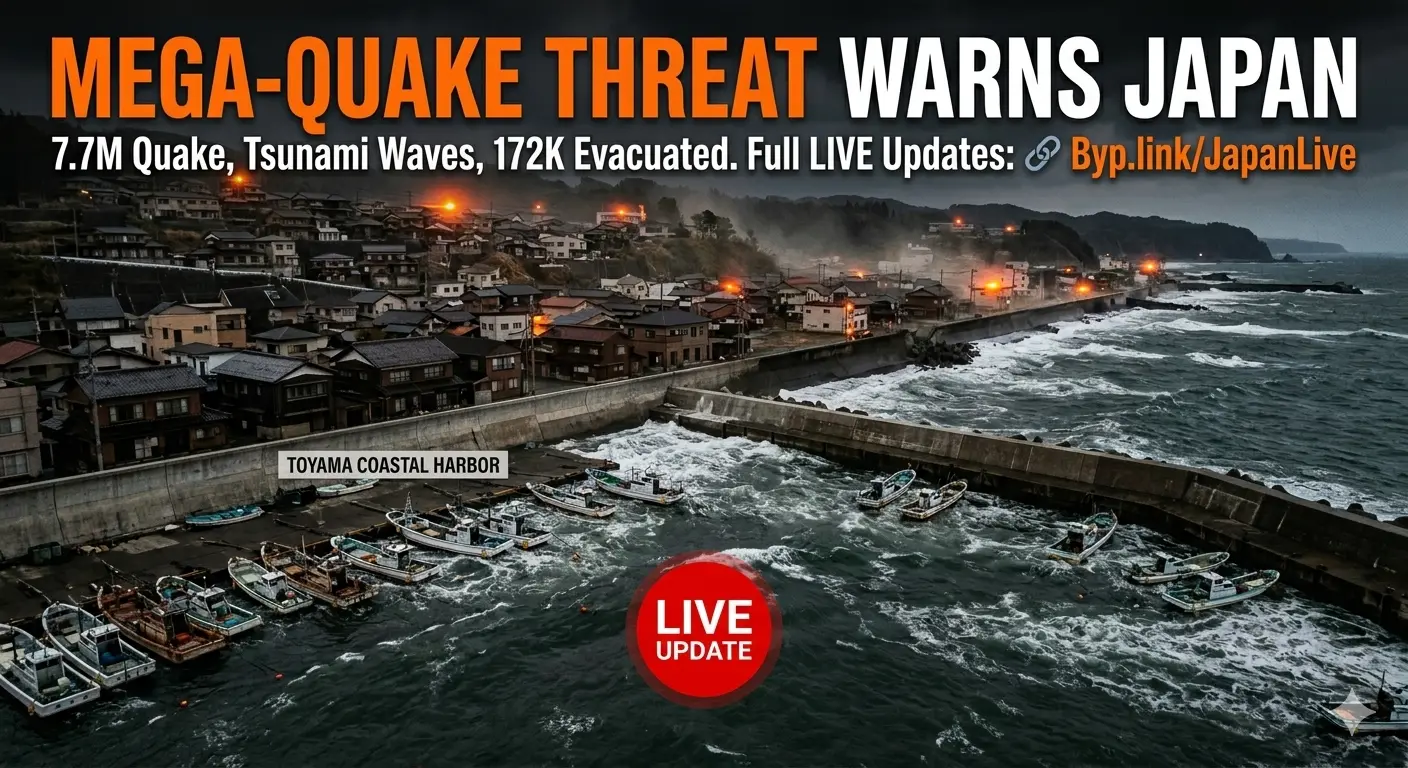 Japan 7.7 Earthquake Triggers Tsunami Warning and Mega Quake Alert: What Is Happening Right Now