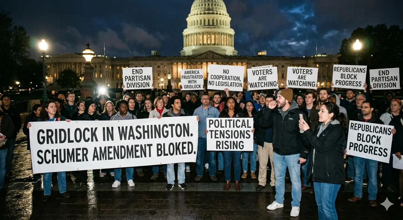 Political Tensions Rise After Republicans Block Schumer Amendment